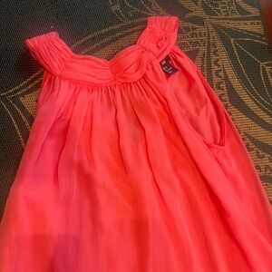 H&M Asymmetrical Dress in Vibrant Coral